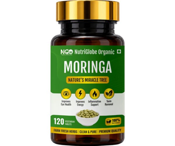 NutriGlobe Organic - Moringa 120 Tablets Sticker - Image 01